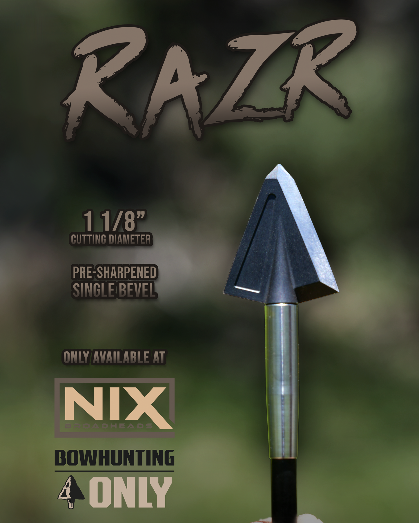 Razr - 2 Blade Single Bevel Broadhead